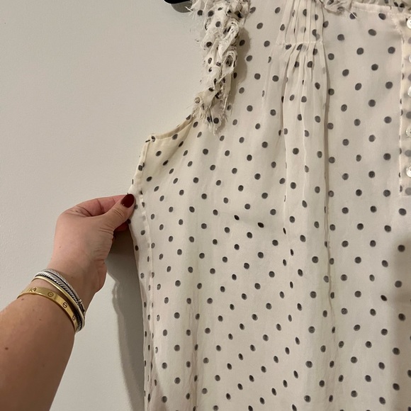 {{ J.Crew Polka Dot Ruffle Blouse }} - Picture 6 of 8
